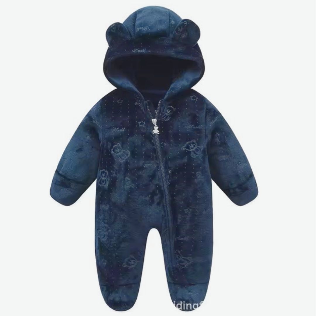 Vêtements d'automne pour tout-petits, barboteuse à capuche chaude.